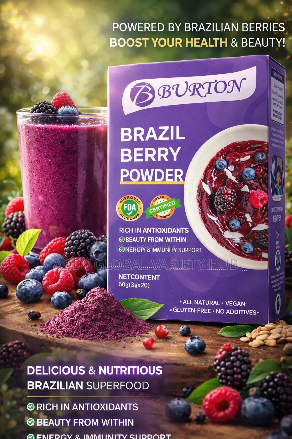 Brazil Berry Powder( Acai Powder Solid Drink) for sale - Addy Global ...