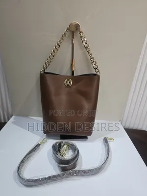 H Buckle, 3 Detachable Strap Bag- Brown