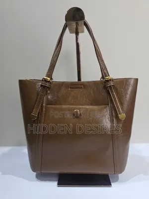 Cute Crinkled Leather Shoulder Bag- Tan