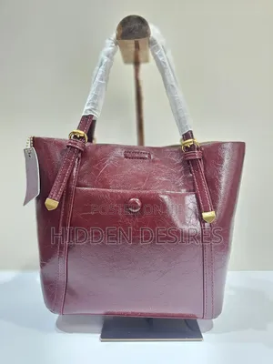 Cute Crinkled Leather Shoulder Bag- Wine