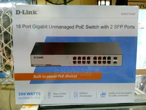 D Link 18 Port Gigabit Unmanaged Poe Switch With 2 SFP Ports DGS-F1016
