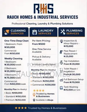 House Cleaning, Laundry and Industrial Cleaning