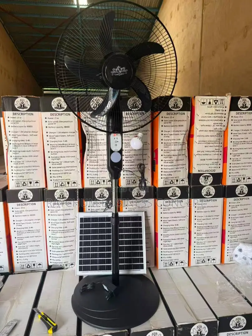 18" Rechargeable Solar Fan System