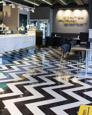 60x120 India Floor Tile Black and White Color