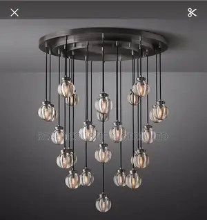 The Ribbed Glass Orb Chandelier
