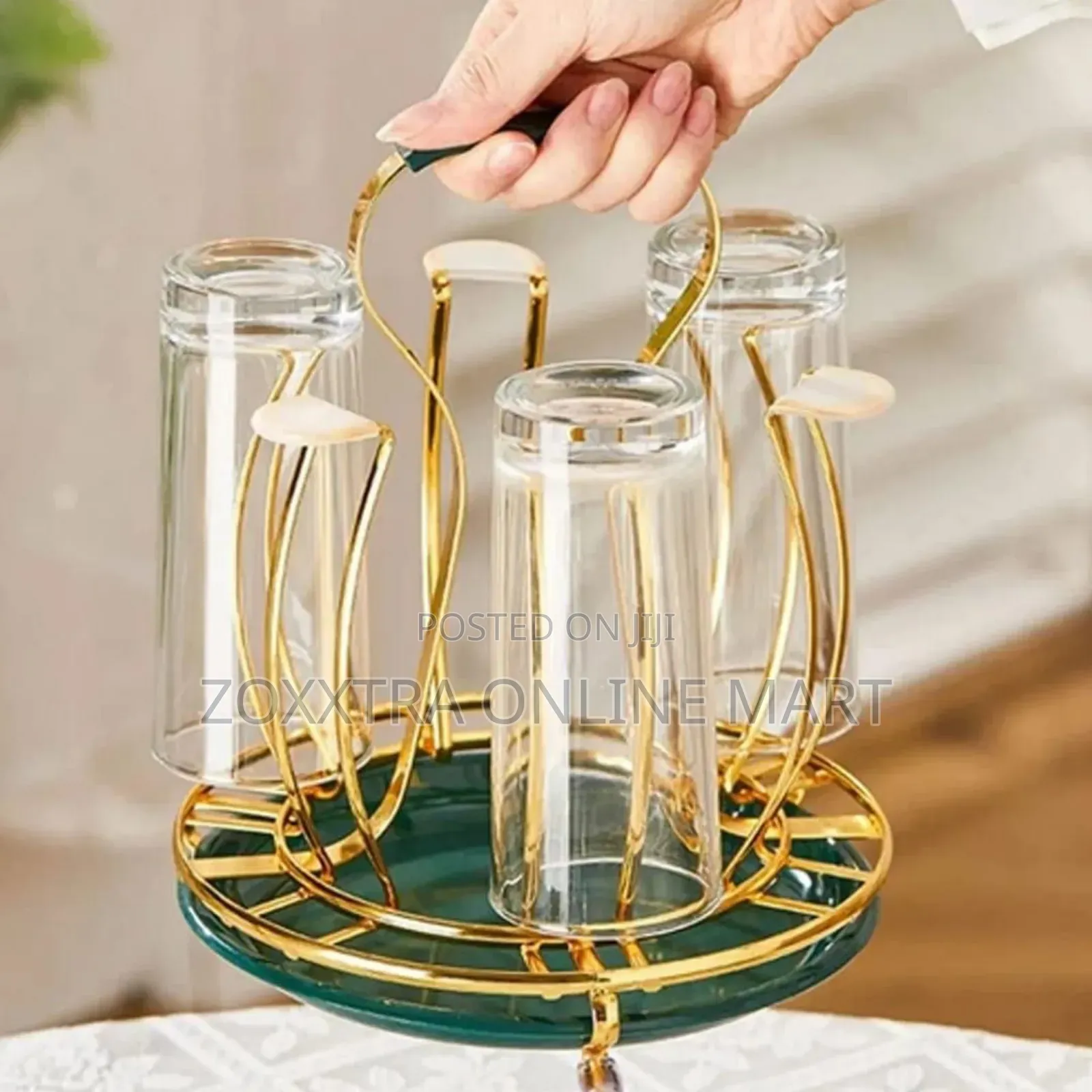 6-Holder Gold Plated Glasses Rack