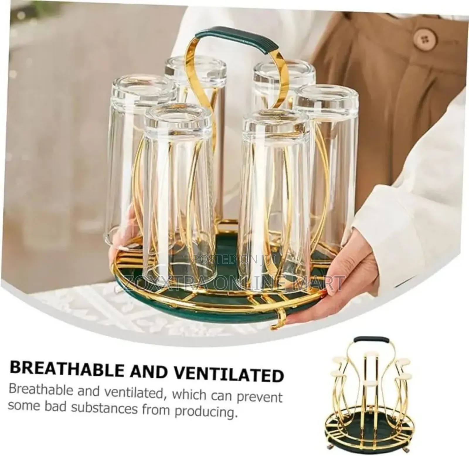 6-Holder Gold Plated Glasses Rack