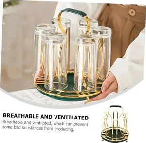6-Holder Gold Plated Glasses Rack
