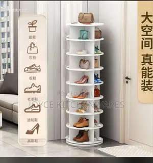 7 Layer 4 Sections Rotating Shoe Rack