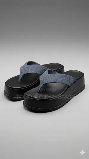 Denim Platform Slippers
