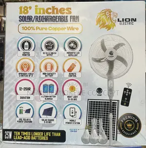 Original Lion 18 Inches Solar Standing Fan With Mosquito Repellent