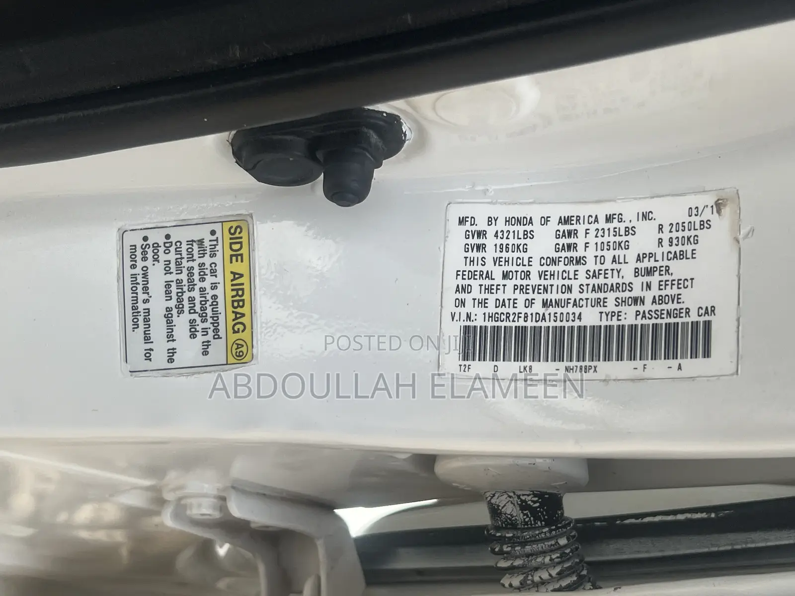 Honda Accord 2013 White