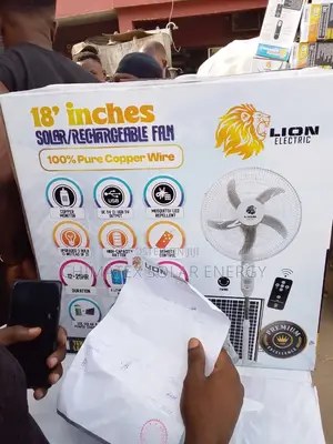 Lion Electric 18-Inch Solar Rechargeable Standing Fan Very Affordable