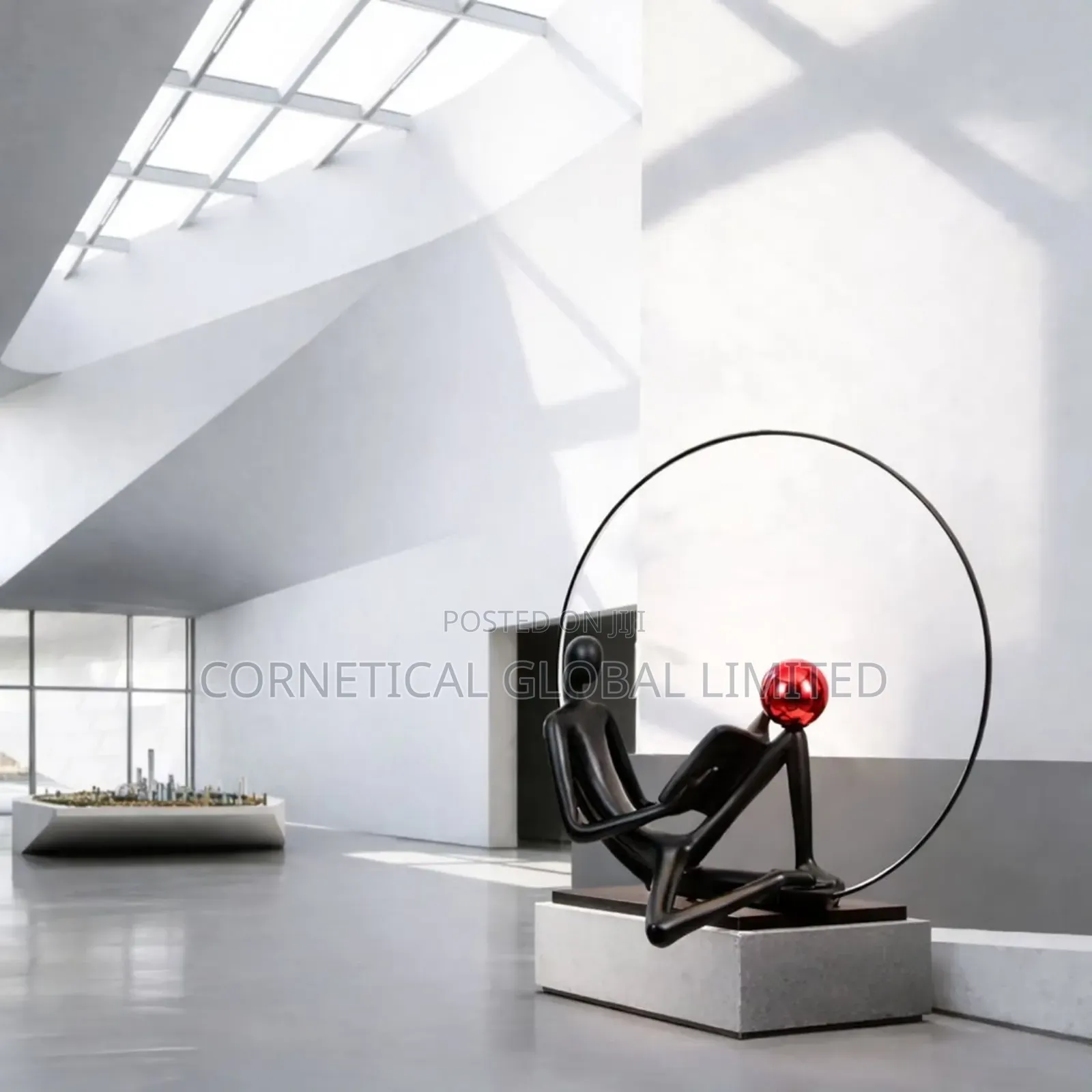 Luxury Human Sculpture Led Ring Lamp