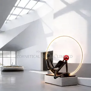 Luxury Human Sculpture Led Ring Lamp