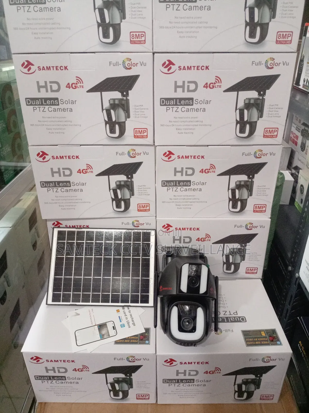 Samteck Sd350 Solar Dual Lens Camera 4g