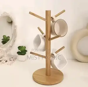 Creative Wooden Desktop Coffee Cup Storage Rack