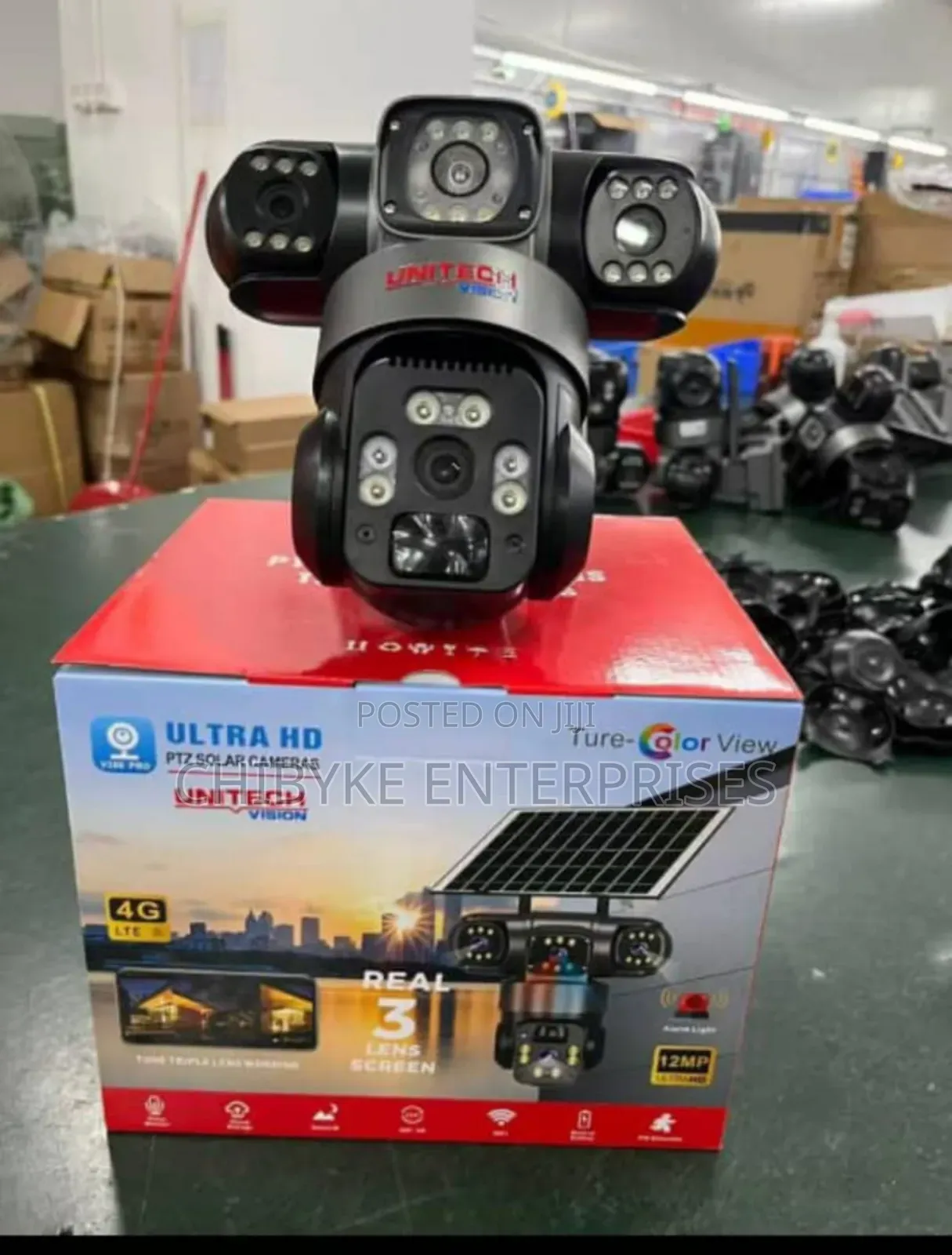 V380 Real 3Lens Solar PTZ Camera