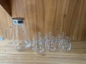 7pc Diamonds Borosilicate Glass Pitcher Tumbler Set