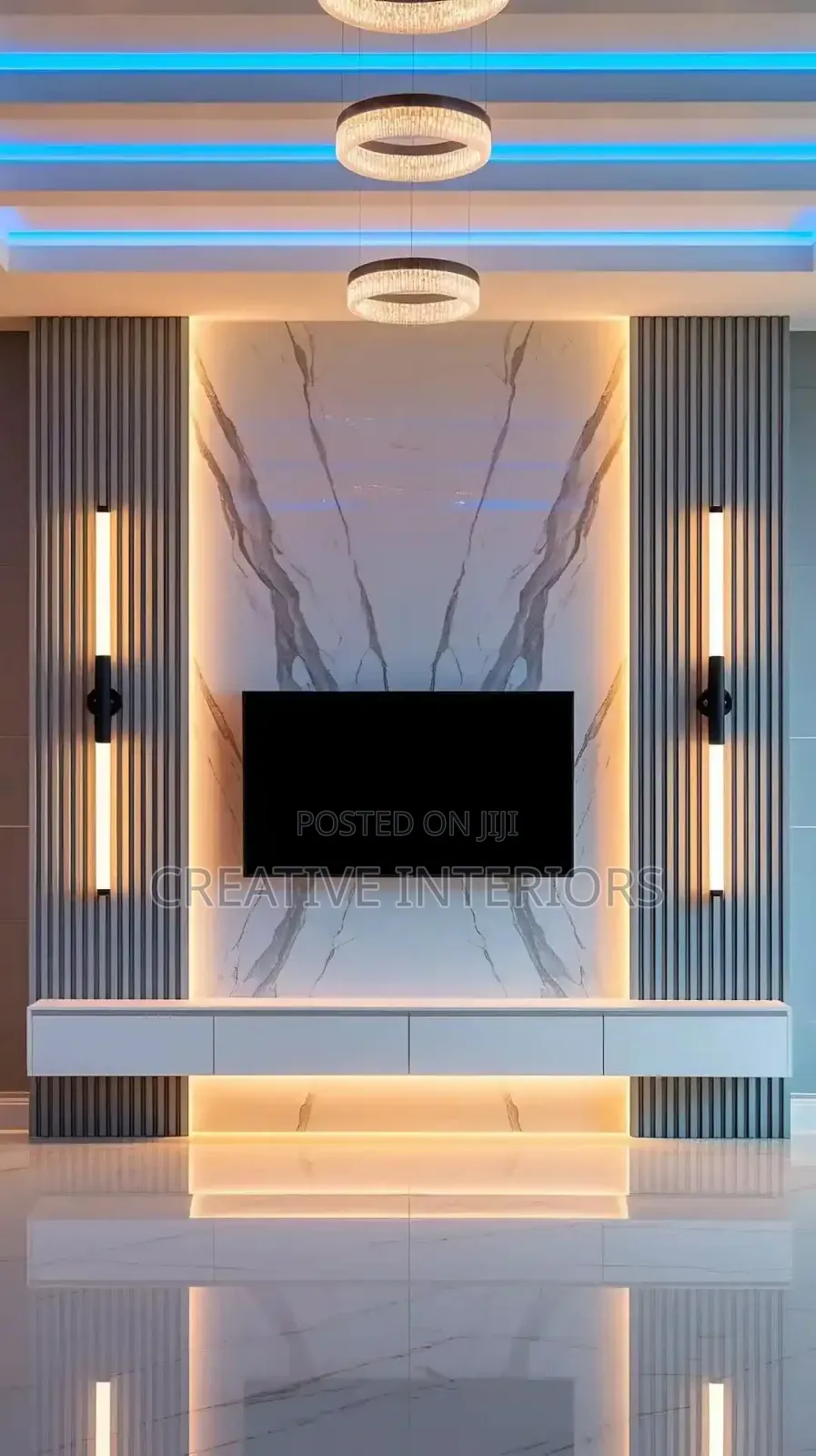 Fluted Panel Tv Console