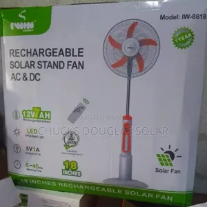 Iwin 18inches Rechargeable Solar Fan Ac Dc