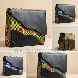 Handmade Ankara and Leather Fashion Hand Bag for Women.