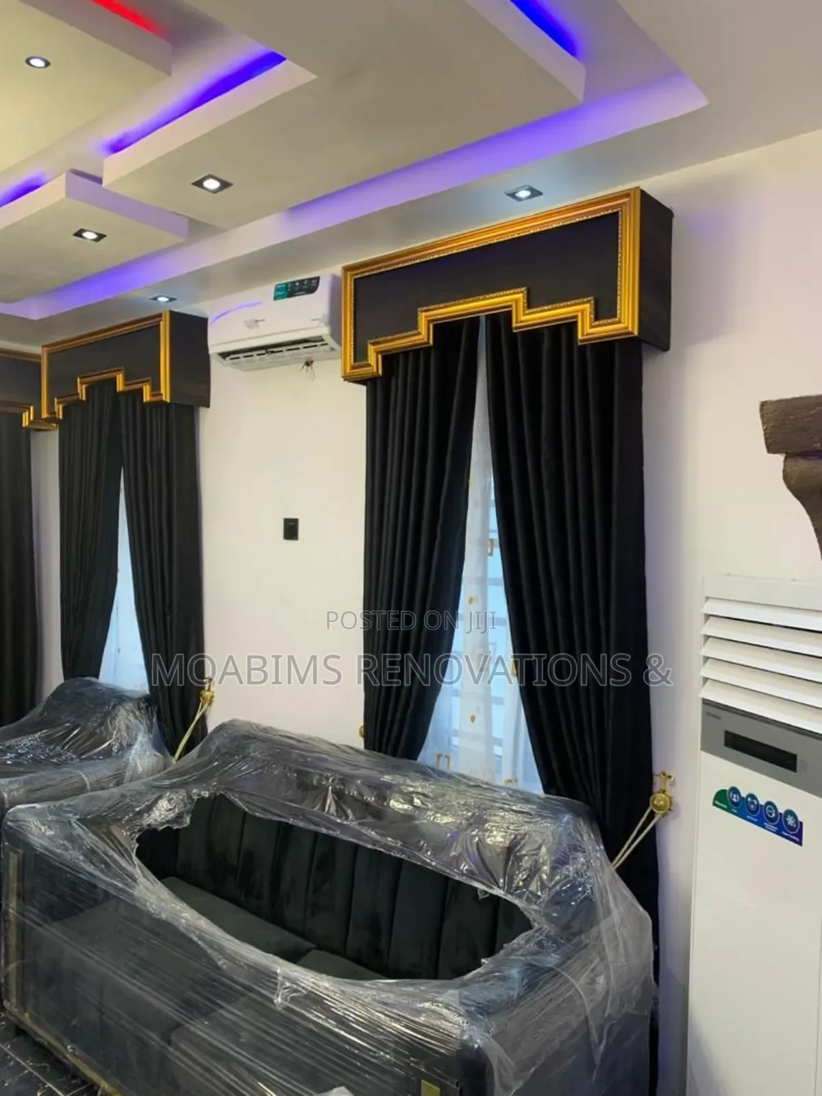 Premium Black Turkish Curtains Per Yard 4000