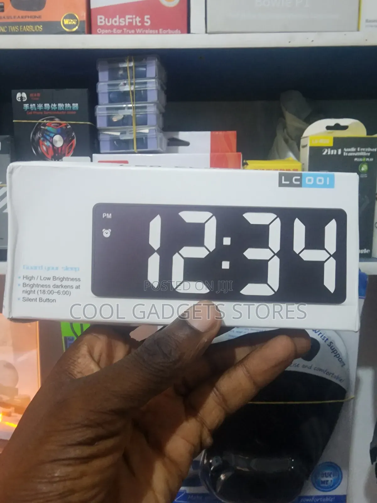 Led Digital Alarm Clock With Large Display, Adjustable Brightness