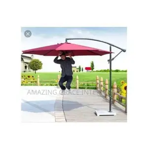 Garden Umbrella Cantilever Support With Marble Base- Wine