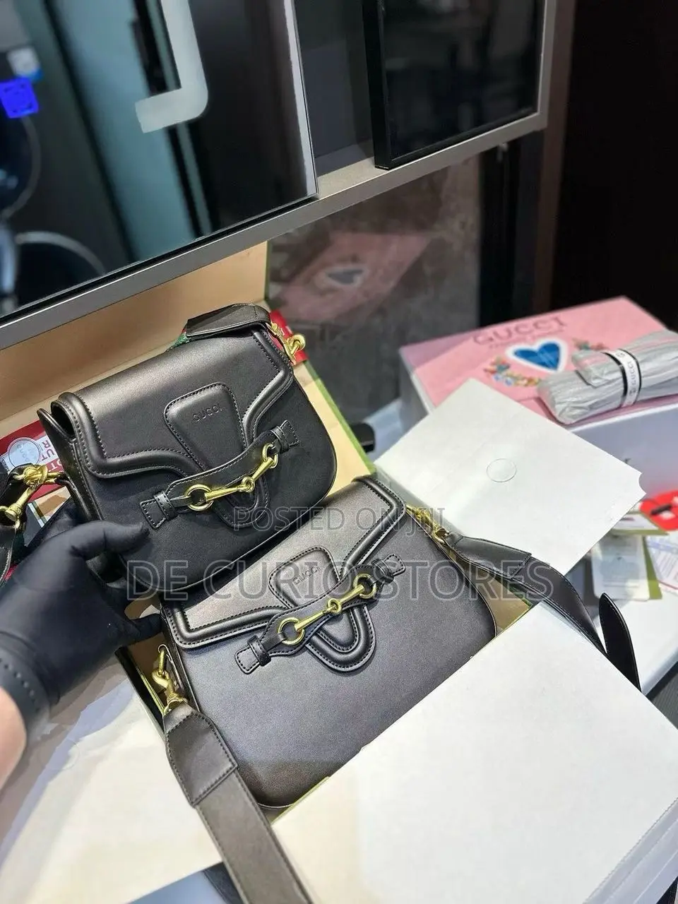 Gucci Web Calf Skin Cross Body Bag