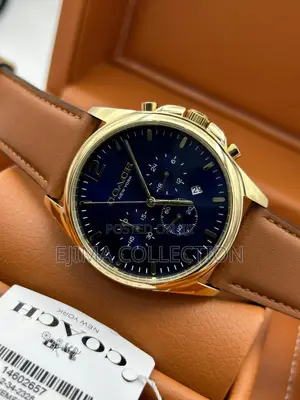Quality Leather and Chain Strap Coach Wristwatch for Men’S