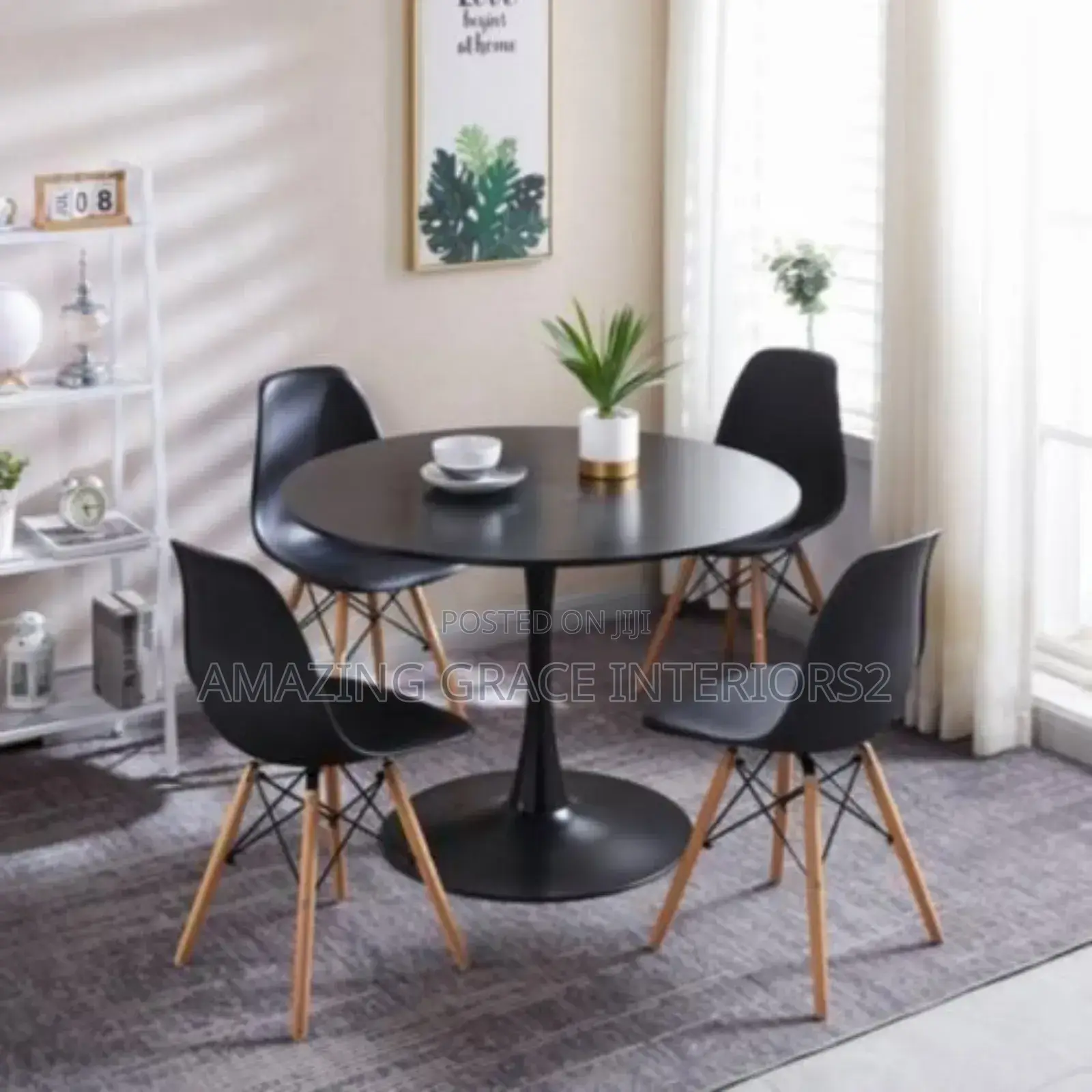 Round Dining Table Set With 4 Sitting Chairs