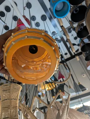 Orange and Gold Barrel-Shaped Light