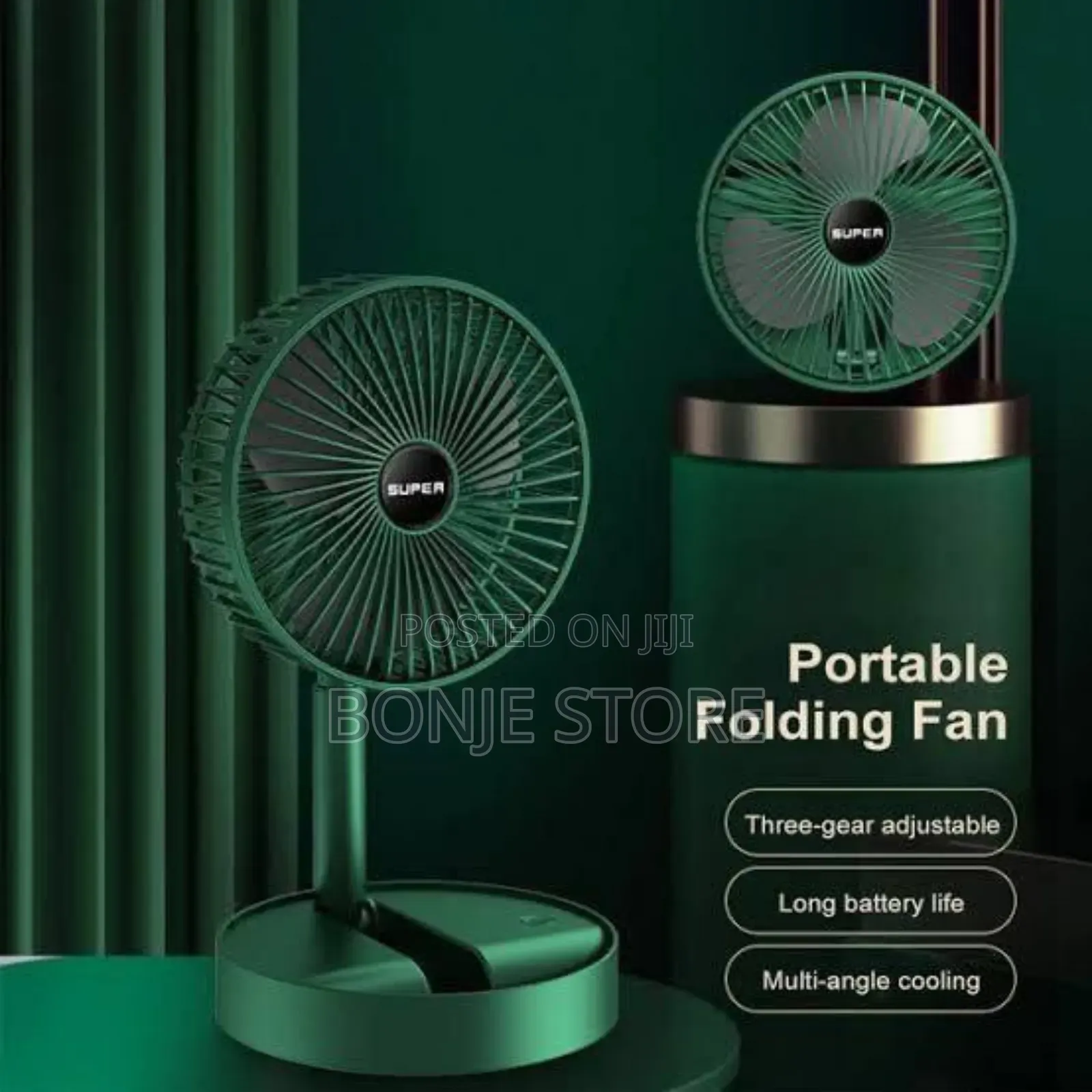 Telescopic Rechargeable Folding Fan