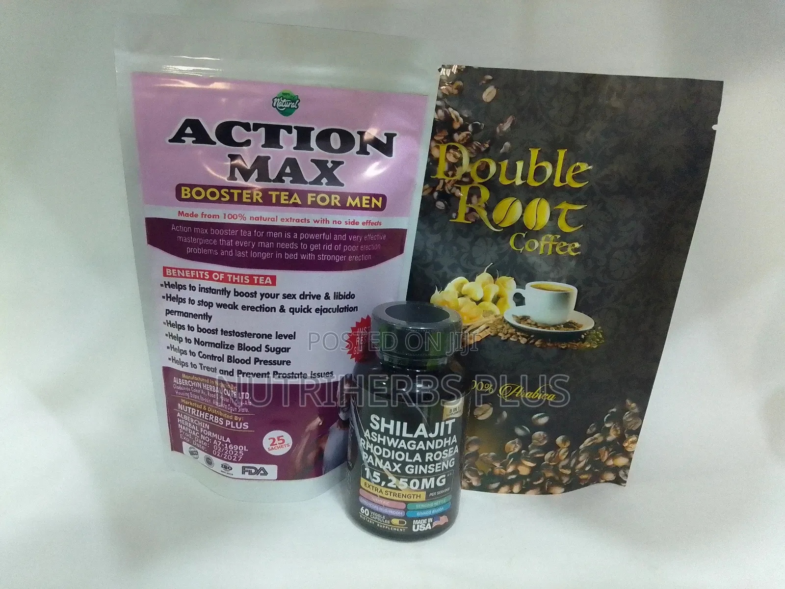 Double Root Coffee+ Action Max Booster Tea+ Shilajit