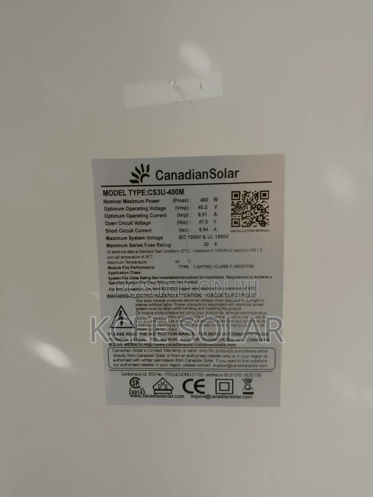 400w Canadian Solar Panel