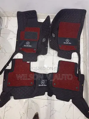 Mercedes Premium Leather Car Floor Mat With Rug (Full Coverage)