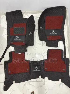 Mercedes Premium Leather Car Floor Mat With Rug (Full Coverage)