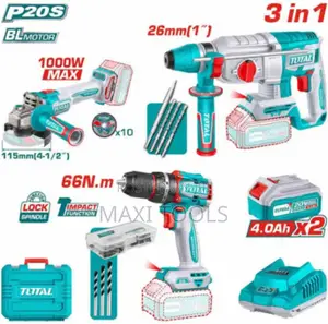 Total Tosli241198 3-Piece Cordless Power Tool Kit.