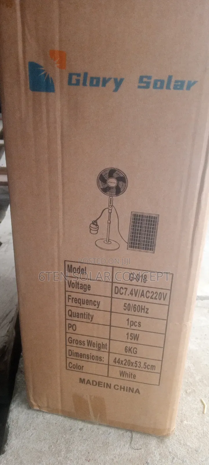 Glory Rechargeable Solar Fan