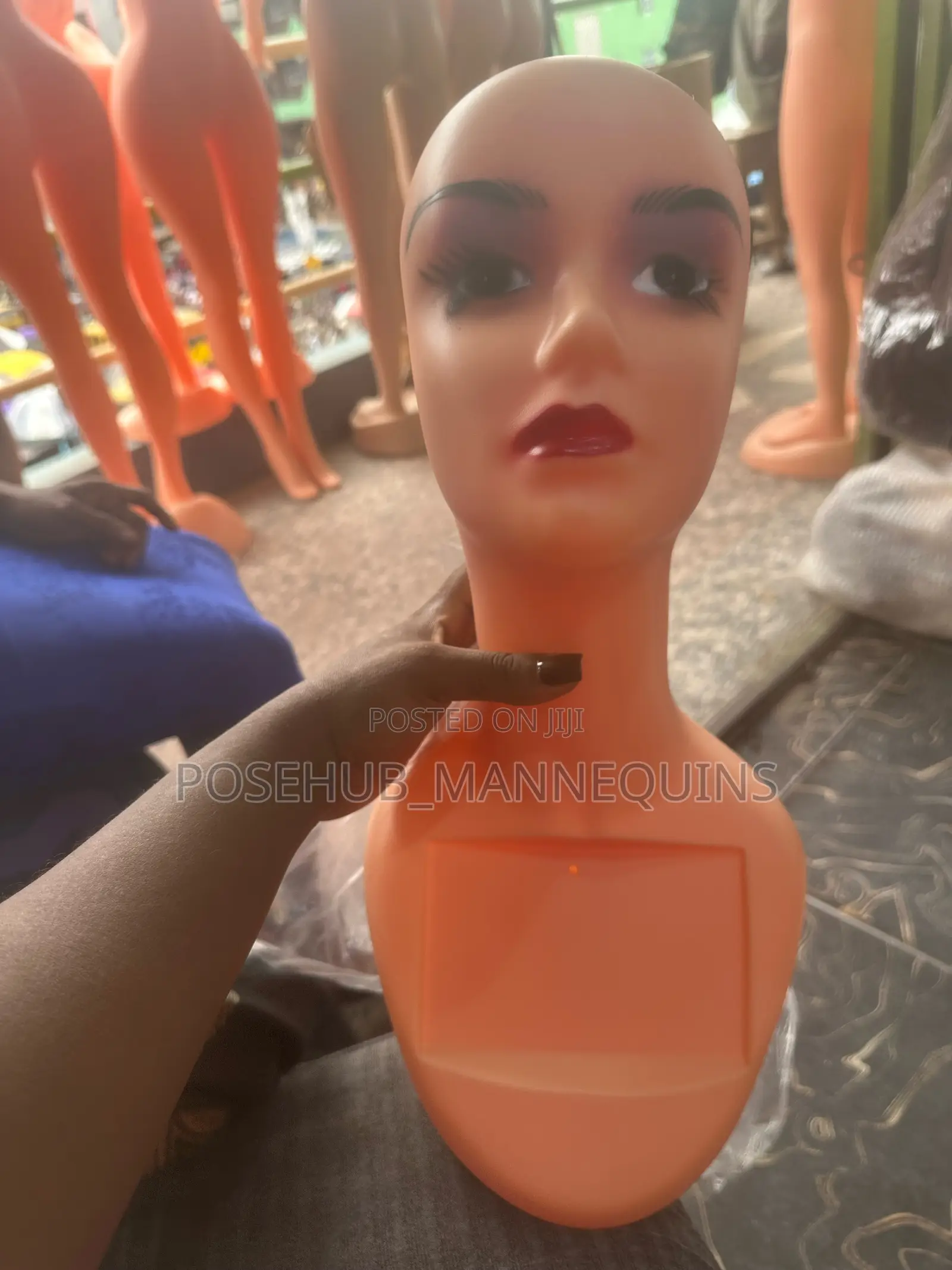Plastic Female Baby Head Mannequin