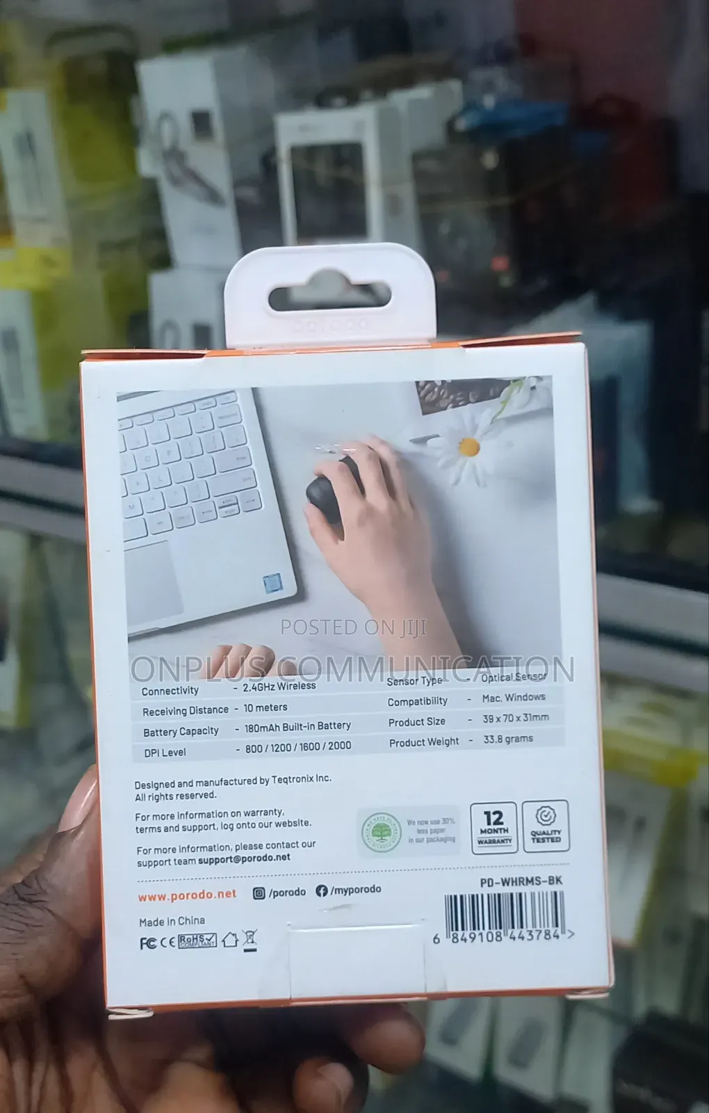 Porodo Horizontal Wireless Mouse for sale - Onplus Communication Price ...