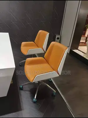 Premium Imported Orange and White Office Swivel Chairs
