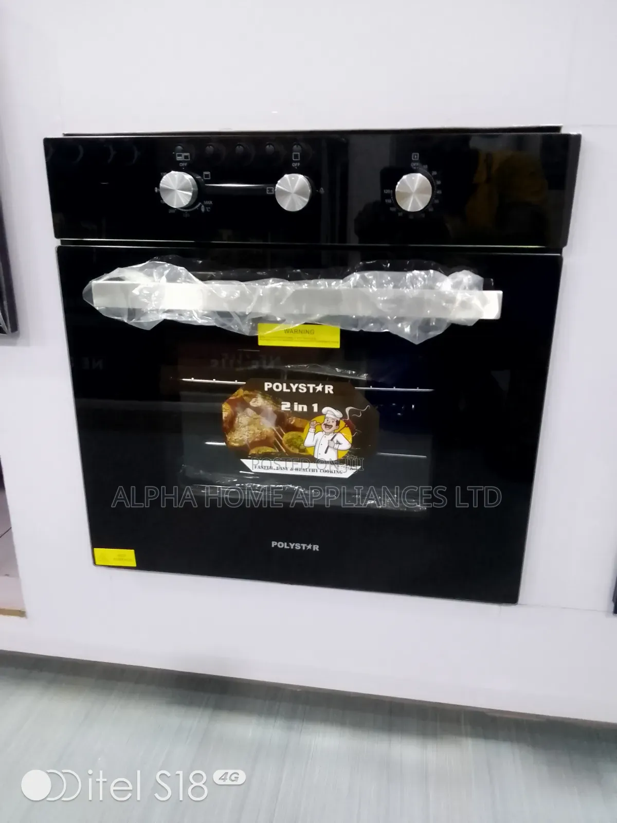 Polystar Electric and Gas Built-in Oven 25l Black Colour