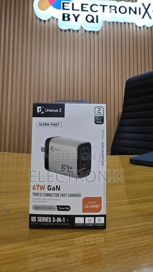3-in-1 67w Charger Gan Triple Connector Fast Charger Adapter