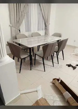Premium Imported Luxury Marble Dining Set With 6 Chairs