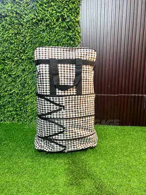 Large Expandable Checkered Travel Bag With Wheels - Extra Space