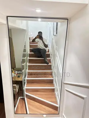 Black Framed Mirror For Staircase