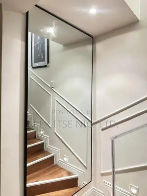 Black Framed Mirror For Staircase