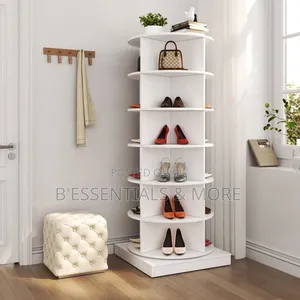 6 Tier 360° Rotating Shoe Rack- White